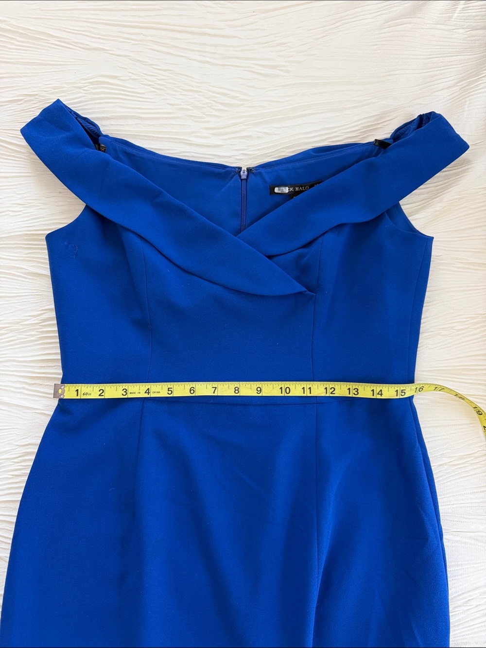 Off-Shoulder Royal Blue Sheath Dress